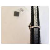 Sterling Silver Ring with Triple Amethyst Stone Setting