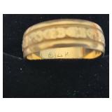 14k Gold Floral Band Ring
