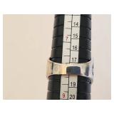 Sterling Silver Ornate Ring with Turquoise Stone, Size 8