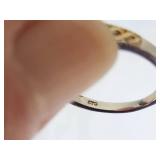 Sterling Silver and Gold Ring with Blue Stone, Size 8