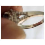 Sterling Silver Ring with Blue Stone and Possibly Diamond Accents, Size 7