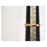 14k Gold Blue Gemstone Ring with Diamond Accents