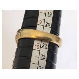 10K Magic Glo Gold Ring with Possibly a Brown or Grey Sapphire and Diamond Accents