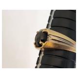 10K Magic Glo Gold Ring with Possibly a Brown or Grey Sapphire and Diamond Accents