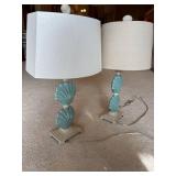 Pair of Vintage Seashell Table Lamps with Shades