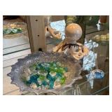 Collection of Decorative Art Glass Including Plates and Shells