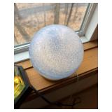 Set of 2 Unique Light Fixtures: Crystal Prism Lamp and Frosted Orb Lamp