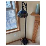 Tiffany Style Dragonfly Floor Lamp with Stained Glass Shade