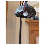 Tiffany Style Dragonfly Floor Lamp with Stained Glass Shade