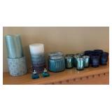 Collection of Decorative Glass and Candle Holders