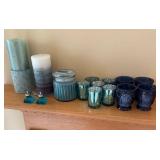 Collection of Decorative Glass and Candle Holders