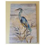 Collection of 2 Nature-Themed Paintings Featuring Herons