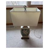 Seaside-Themed Table Lamp with Fish Motif and Rectangular Shade