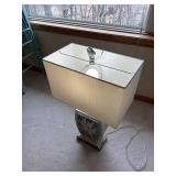 Seaside-Themed Table Lamp with Fish Motif and Rectangular Shade