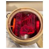 Vintage Yellow Ceramic Cookie Jar with Assorted Cookie Cutters