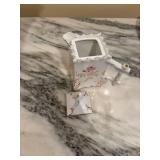 Antique Floral Porcelain Sugar Bowl and Serving Dish Set