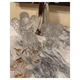 Collection of Crystal Nativity Figurines and Star Ornament