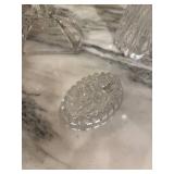 Collection of Crystal Nativity Figurines and Star Ornament