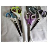 Collection of Scissors and Pen with Blue Basket