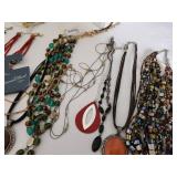 Assorted Collection of Necklaces and Bracelets with Jewelry Organizer