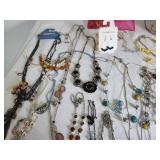Assorted Collection of Necklaces and Bracelets with Jewelry Organizer