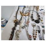 Assorted Collection of Necklaces and Bracelets with Jewelry Organizer