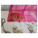 Assorted Collection of Necklaces and Bracelets with Jewelry Organizer