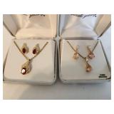Dazzling Jewelry Set with Cubic Zirconia and Gemstone Accents