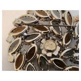 Vintage Rhinestone Brooch, Earrings, and Bracelet Jewelry Set