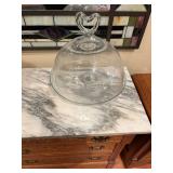 Glass Cake Stand with Heart-Shape Topper