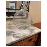 Glass Cake Stand with Heart-Shape Topper