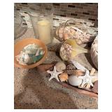 Seashell and Starfish Decor Collection with Decorative Bowl