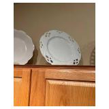 Set of 5 White Ceramic Decorative Plates