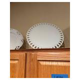 Set of 5 White Ceramic Decorative Plates