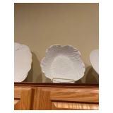 Set of 4 White Ornate Ceramic Serving Platters