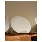 Set of 4 White Ornate Ceramic Serving Platters