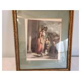 Framed Hand-Painted Engraving by G. Morland with Provenance