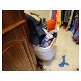 Collection of Assorted Clothing in Laundry Basket