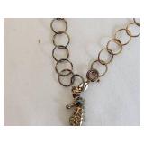 Vintage Gold-Toned Seahorse Pendant Bracelet