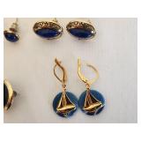 Set of 9 Pairs of Vintage Earrings with Various Designs