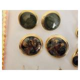 Set of 9 Pairs of Vintage Earrings with Various Designs
