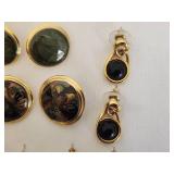 Set of 9 Pairs of Vintage Earrings with Various Designs