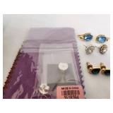 Set of Elegant Stud Earrings with Cleaning Cloth