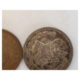 Lot of 2 Mexican 50 Centavos Coins (1961 and 1957)
