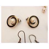 Collection of 5 Pairs of Vintage Earrings with Pearls and Stones