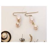 Collection of 5 Pairs of Vintage Earrings with Pearls and Stones