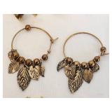 Collection of 4 Pairs of Gold and Brass Earrings