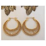 Collection of 4 Pairs of Gold and Brass Earrings