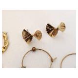 Collection of 4 Pairs of Gold and Brass Earrings