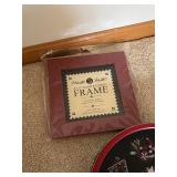 Christmas Decor Set with Tin, Frame, and Quilt Squares